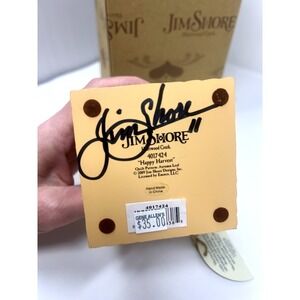 Autograph Signed By Jim Shore Happy Harvest Cat On Pumpkin 4017424 Figurine NIB